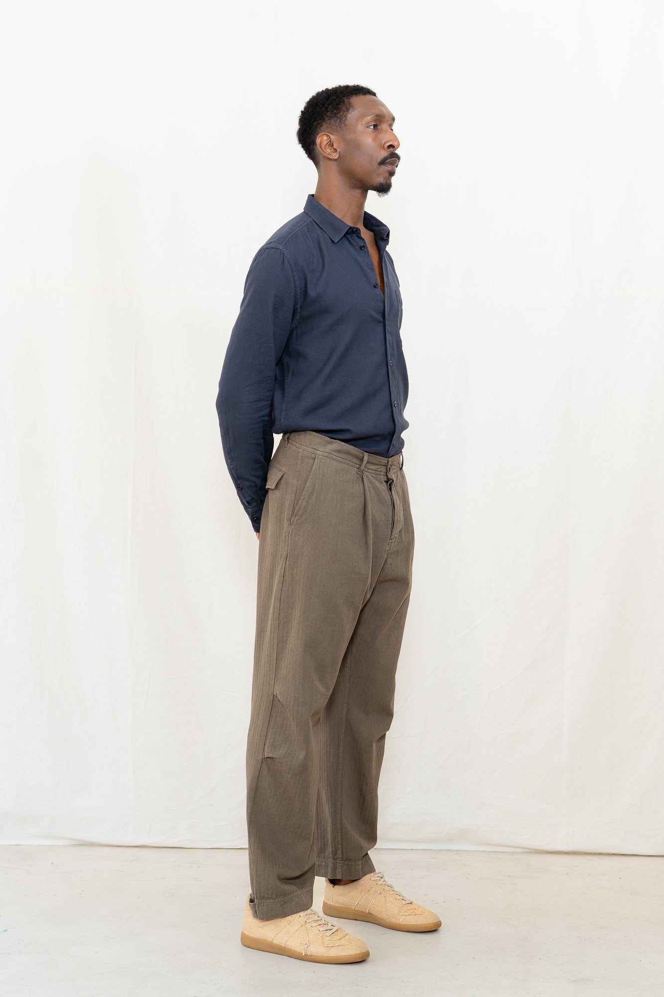 Hansen Karlo Wide Utility Trouser in Sage