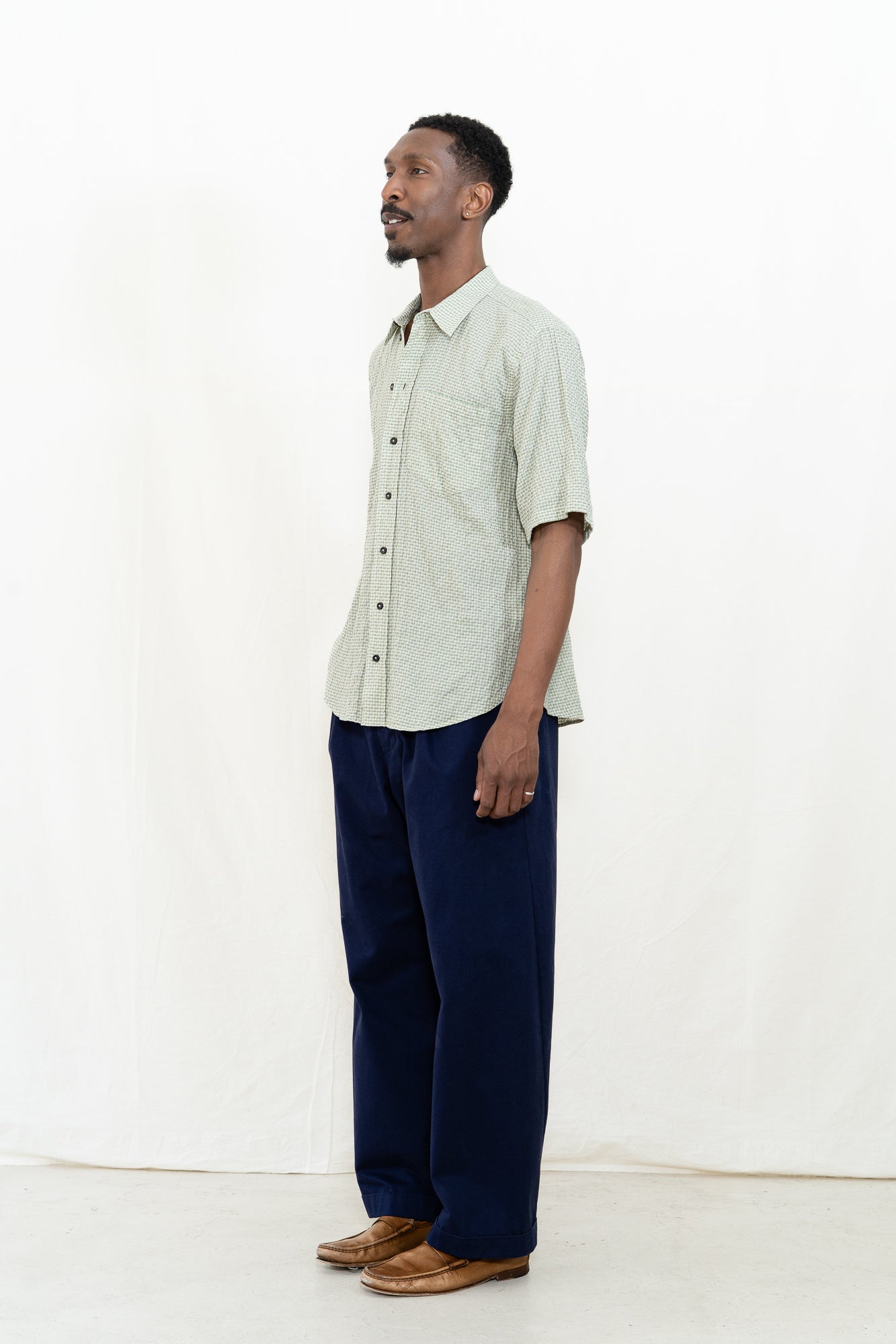 HANSEN Reidar Broken Green Checks Shirt
