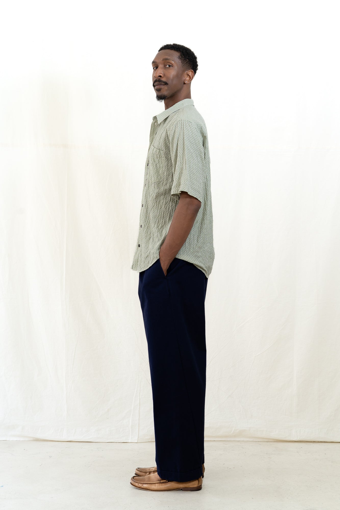 HANSEN Reidar Broken Green Checks Shirt