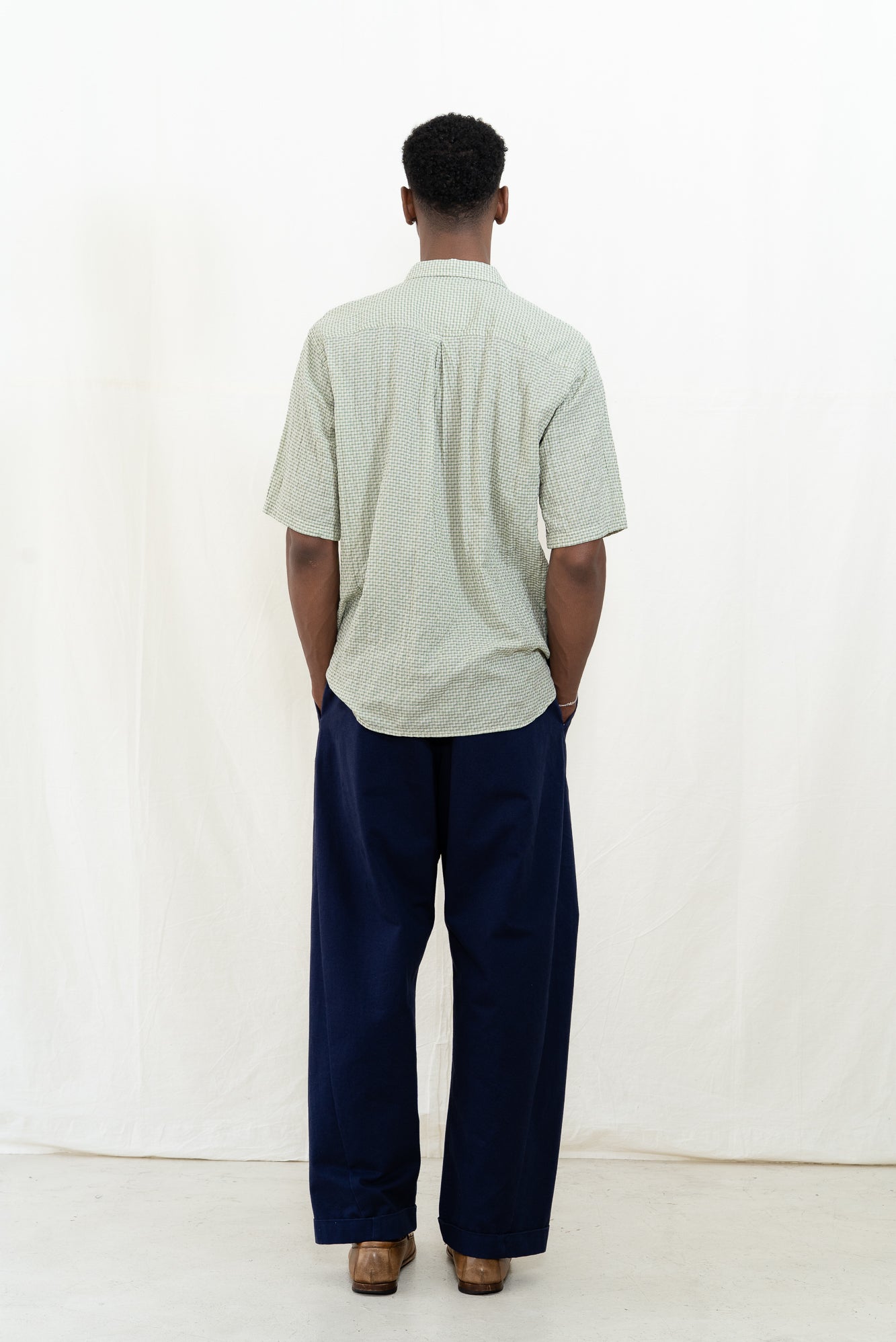 HANSEN Reidar Broken Green Checks Shirt