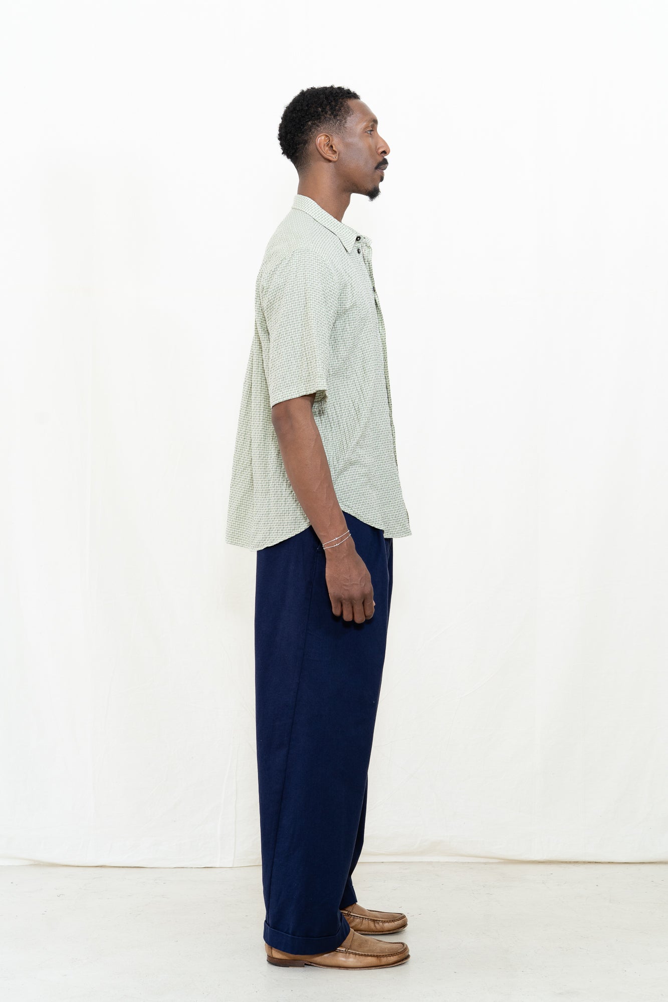 HANSEN Reidar Broken Green Checks Shirt