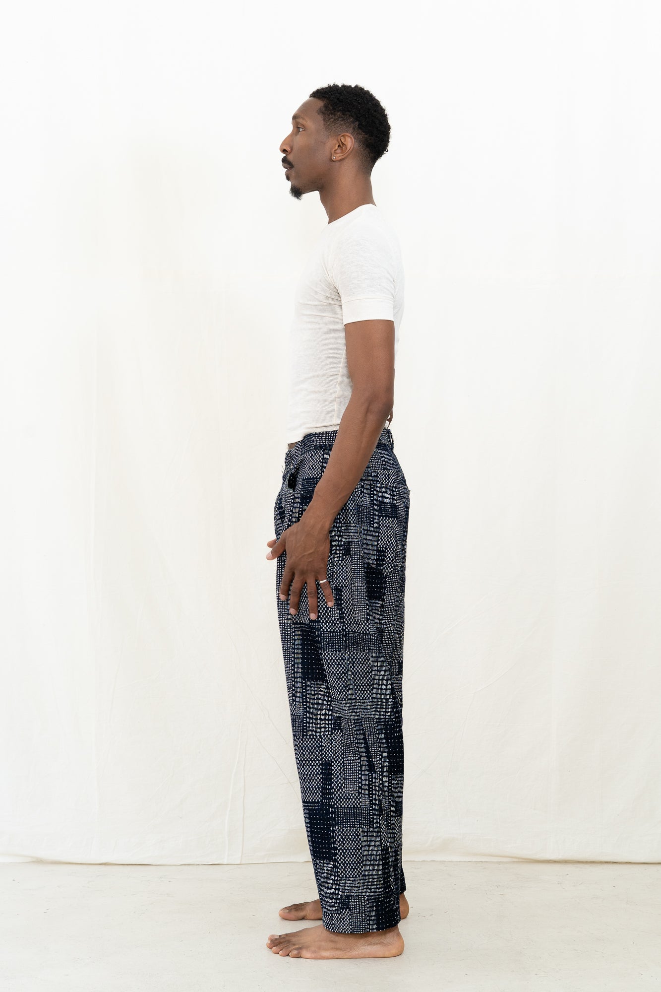 HANSEN Robby Sashiko Indigo Trousers