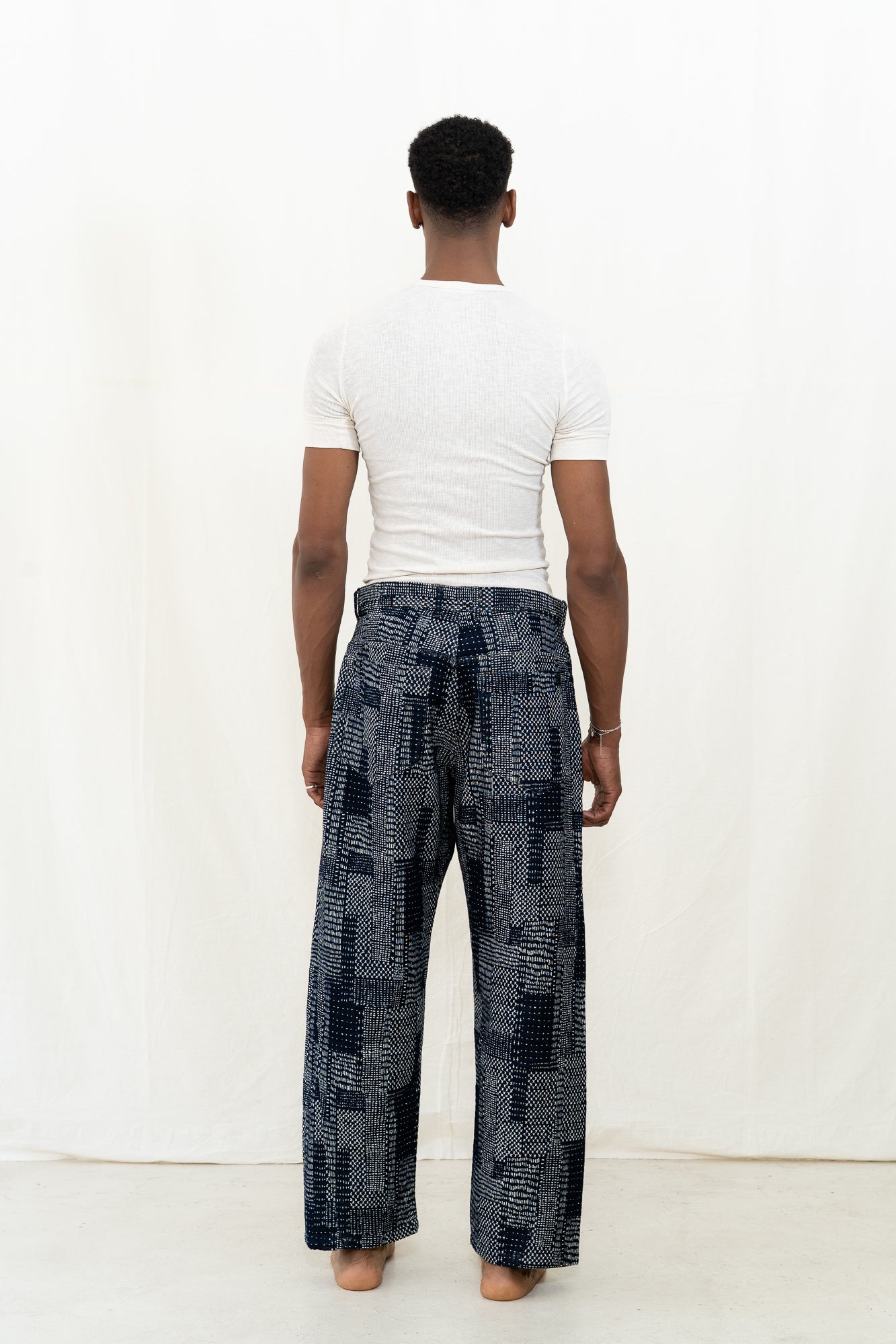 HANSEN Robby Sashiko Indigo Trousers