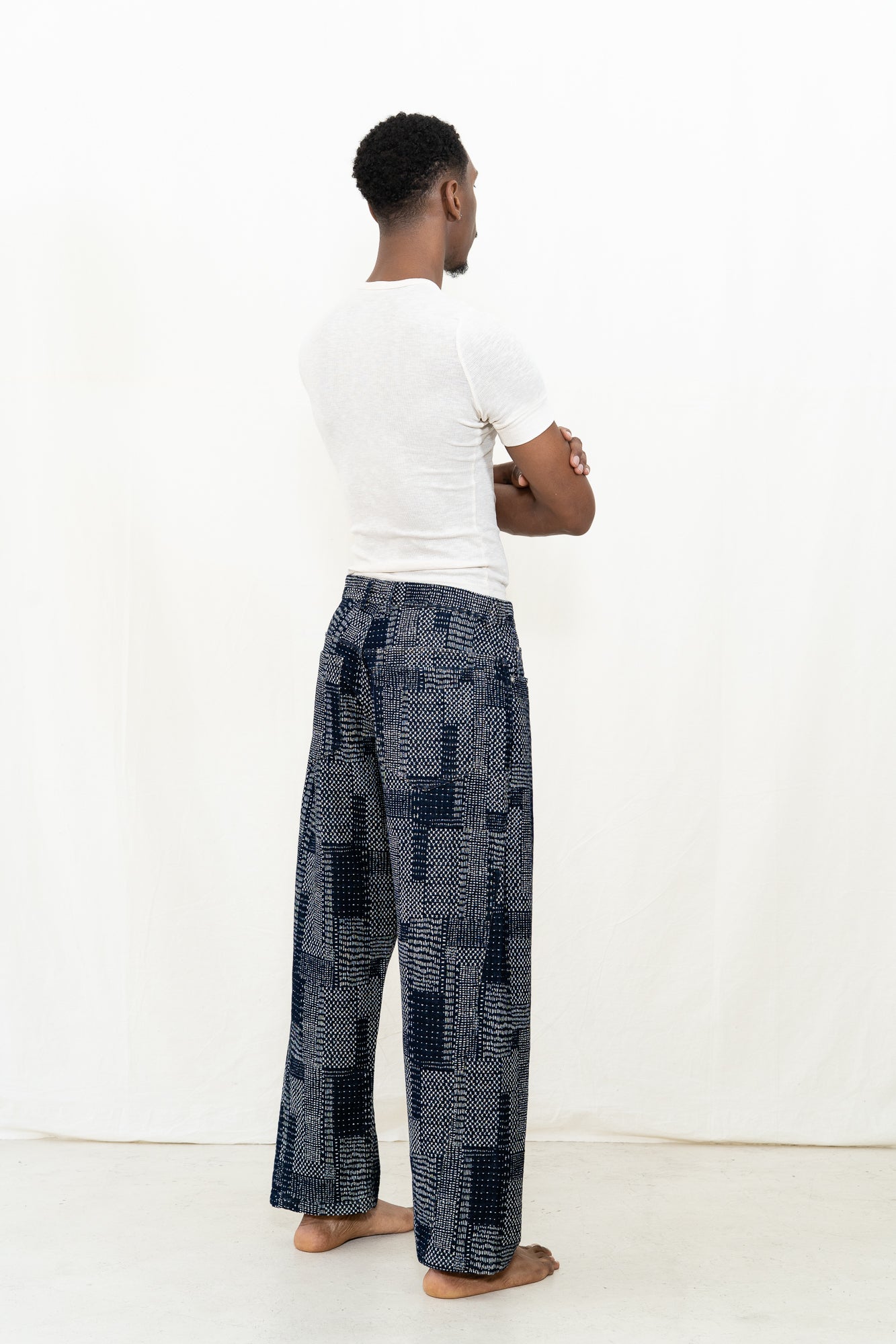HANSEN Robby Sashiko Indigo Trousers