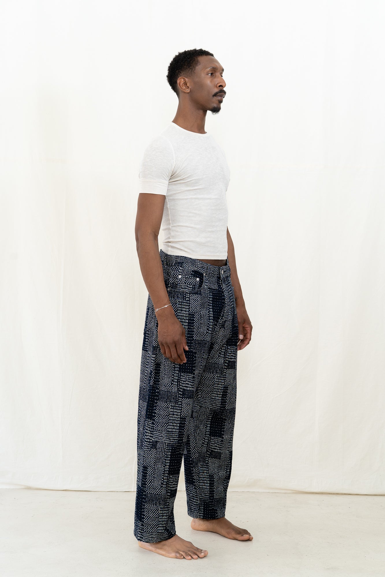 HANSEN Robby Sashiko Indigo Trousers