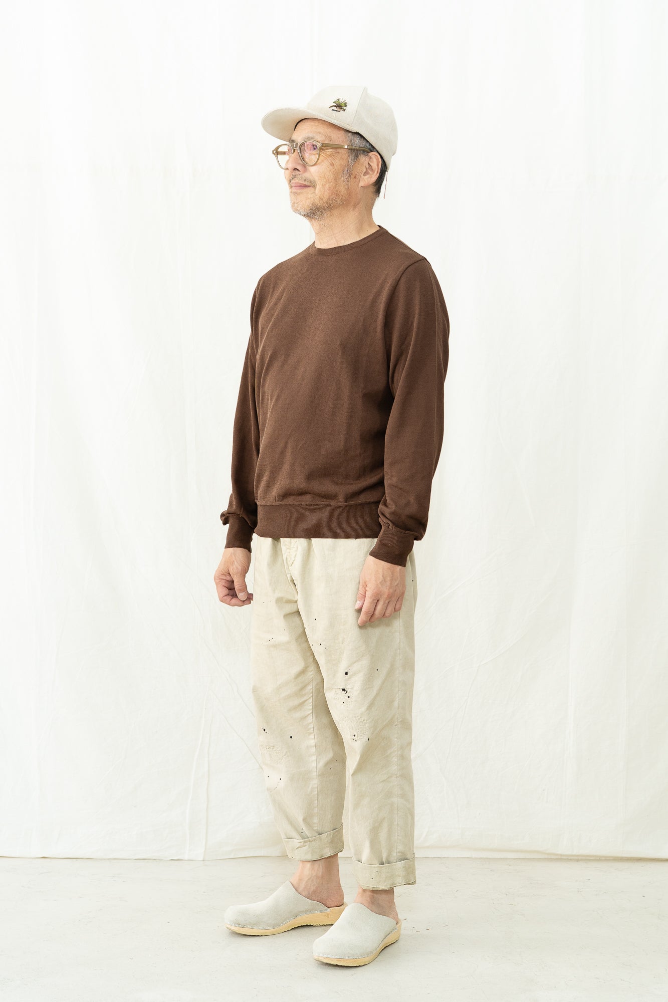 GRP TEC 1/14 Crepe Cotton Crewneck Sweater