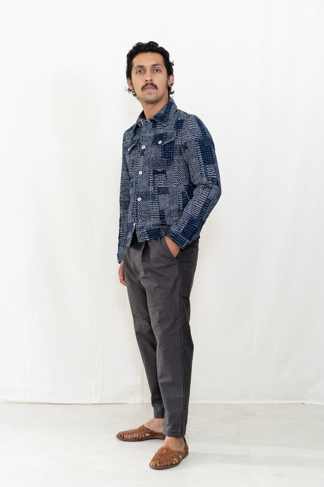 HANSEN Gene Jacket in Sashiko Indigo