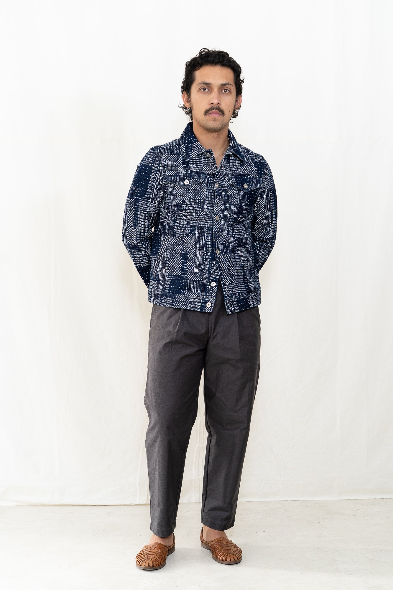 HANSEN Gene Jacket in Sashiko Indigo