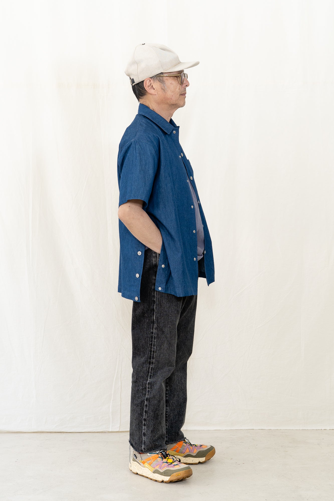 TAION Non Down Military Button Slit Shirt