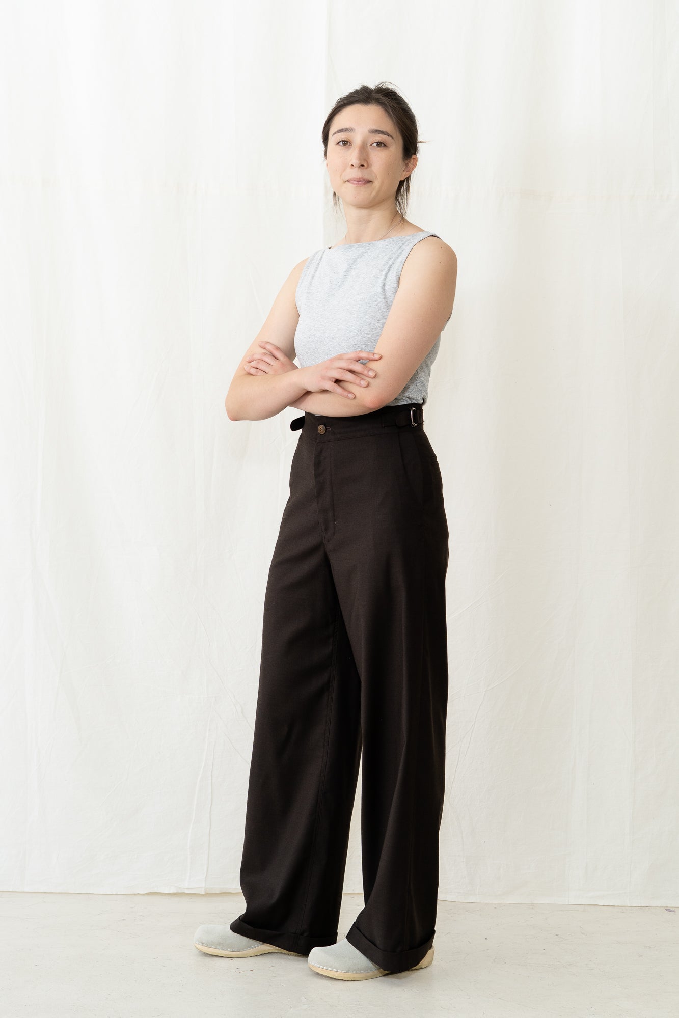HYE SUN MUN Atelier Wide Pants in Brown