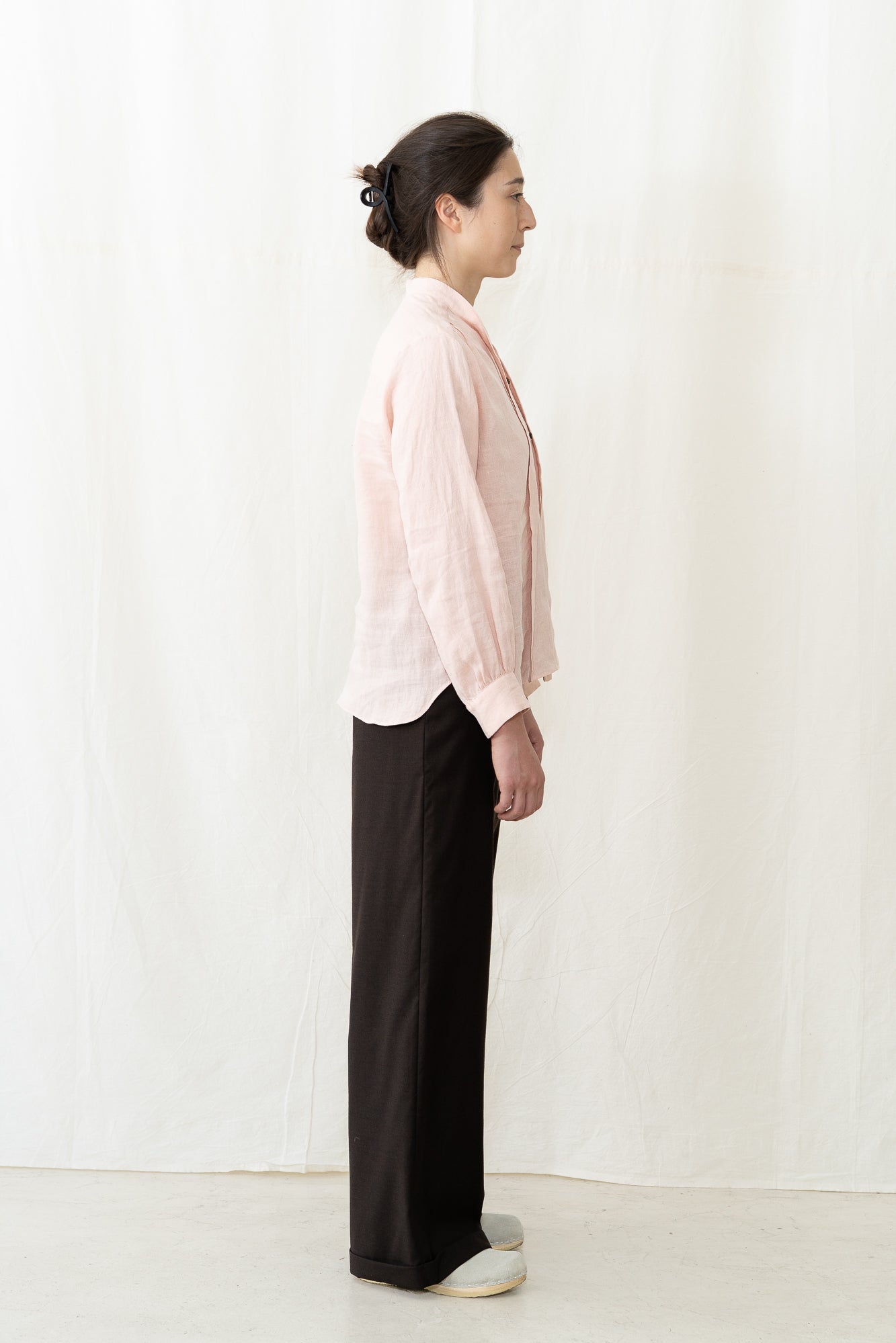HYE SUN MUN Agnes Linen Shirt in Belgian Rose