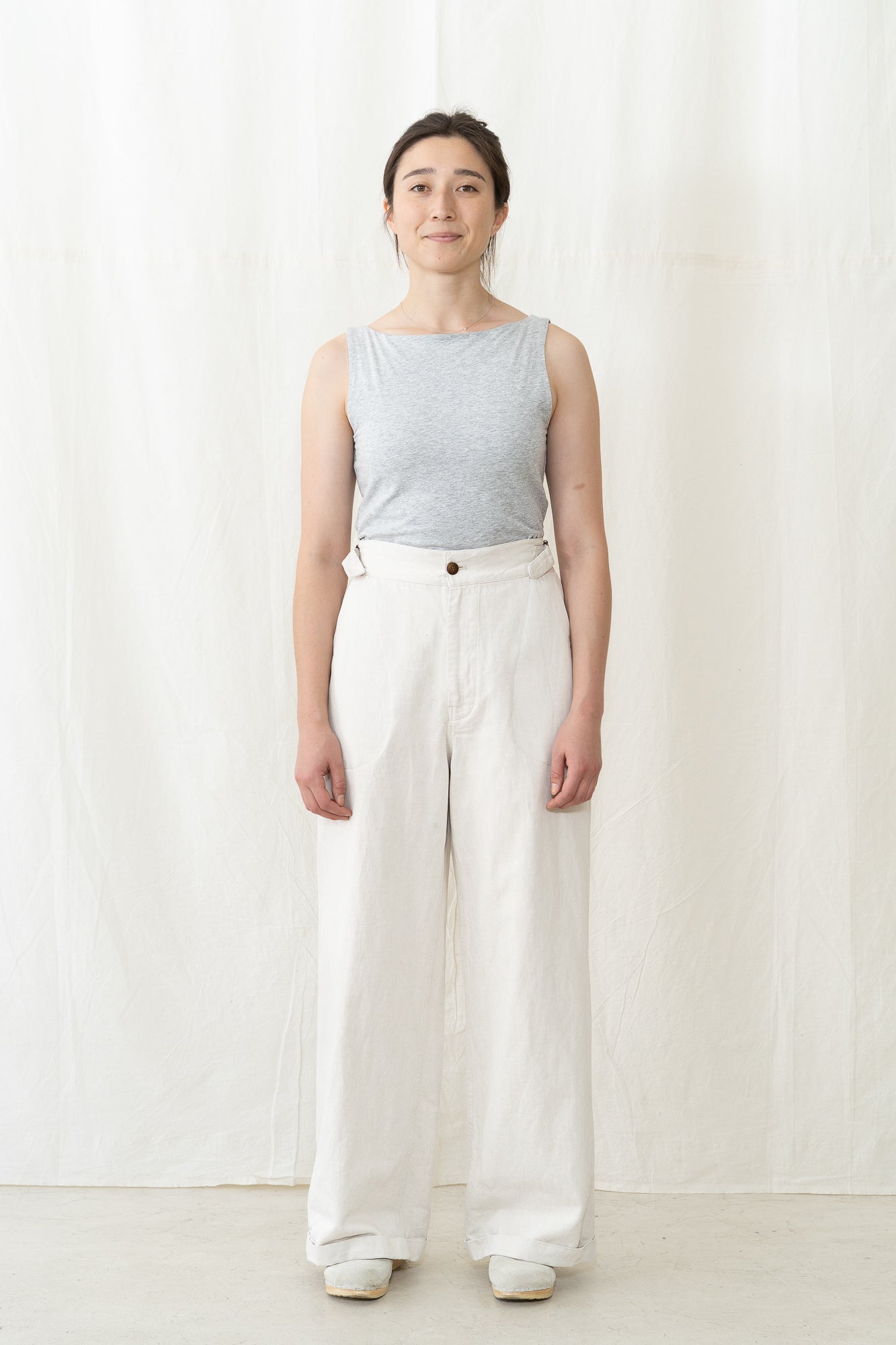 HYE SUN MUN Atelier Wide Pants in Off White