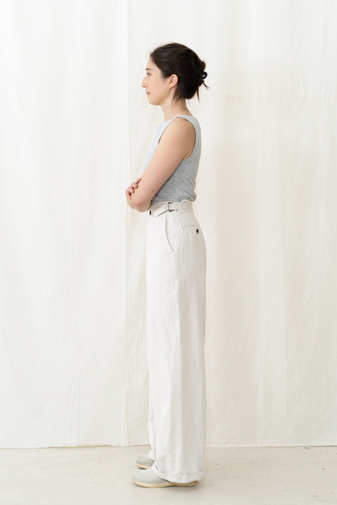 HYE SUN MUN Atelier Wide Pants in Off White
