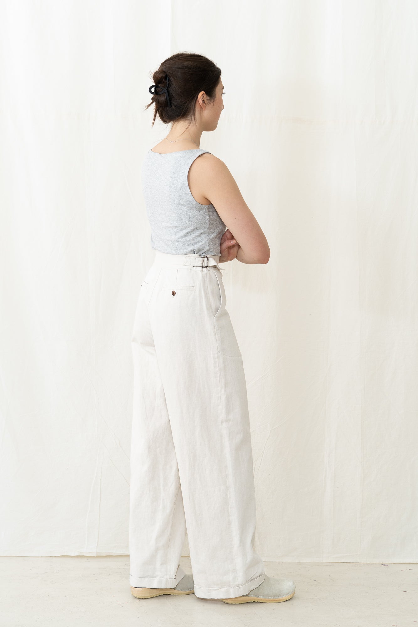 HYE SUN MUN Atelier Wide Pants in Off White
