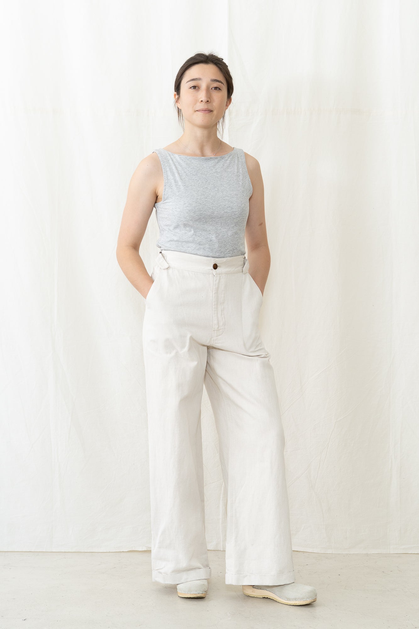 HYE SUN MUN Atelier Wide Pants in Off White