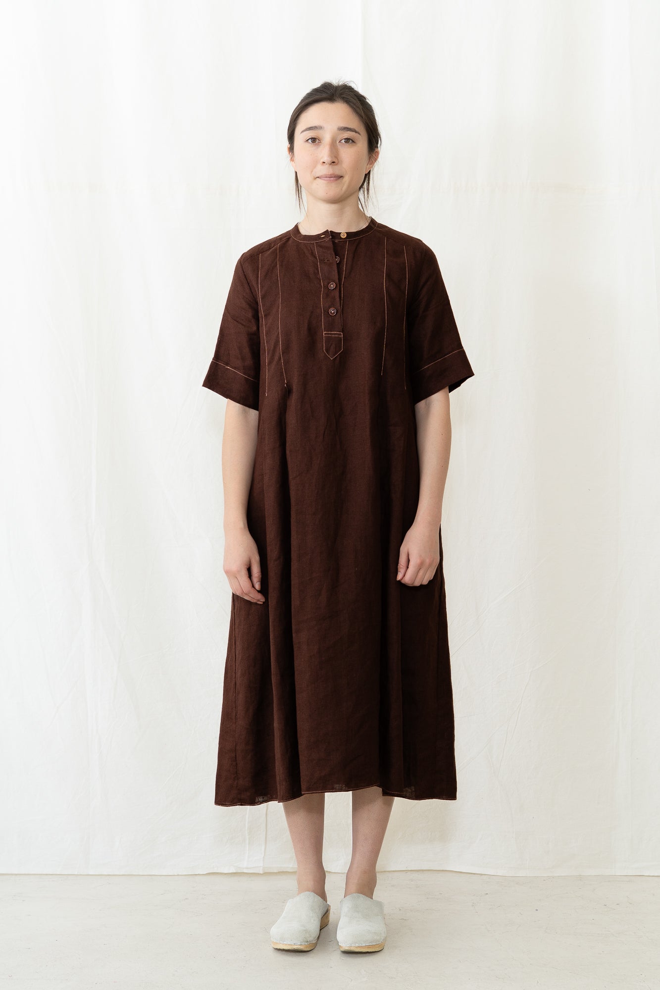 HYE SUN MUN Tilda Dress in Deep Maroon