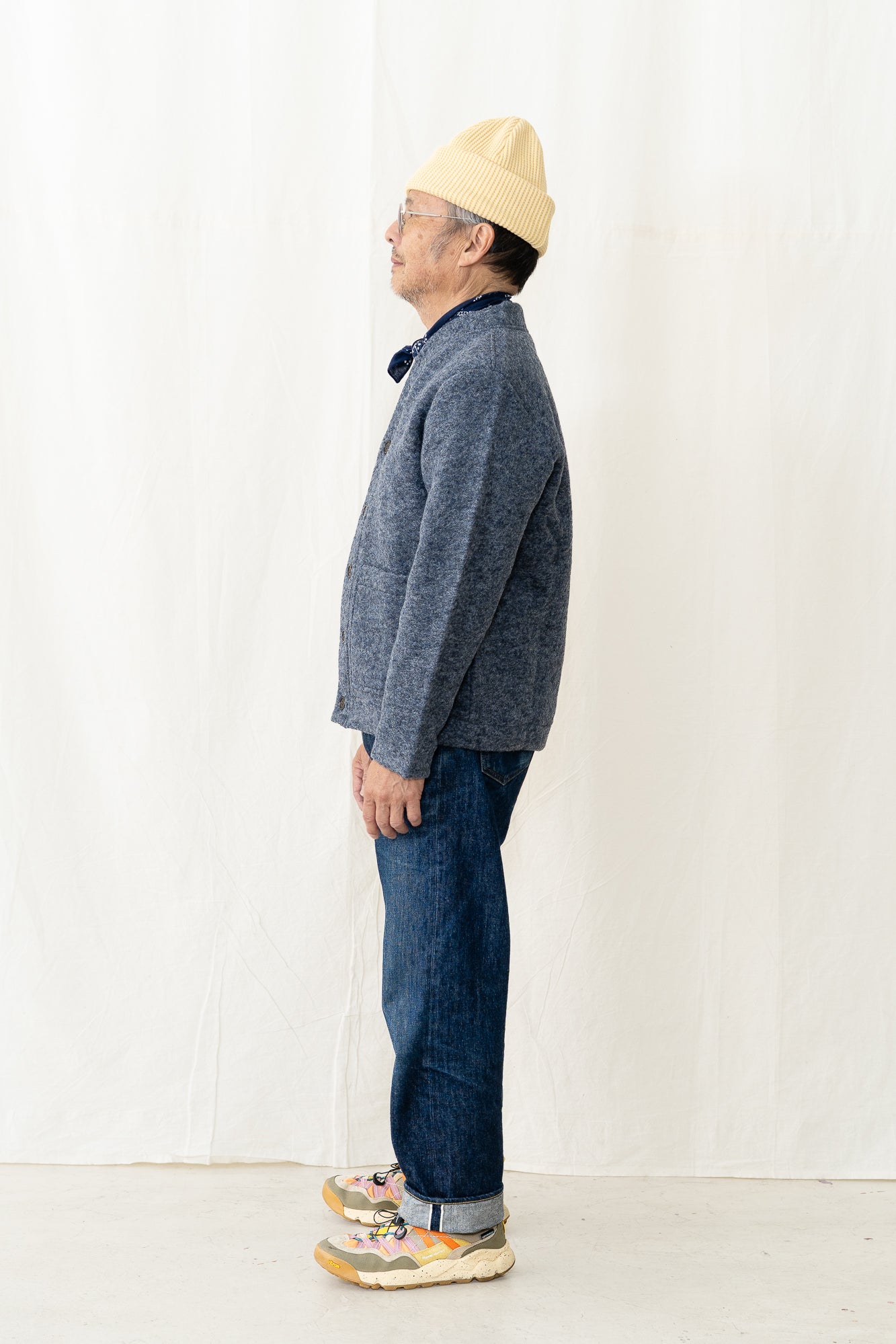 Universal Works Advance Cardigan in Slate Blue