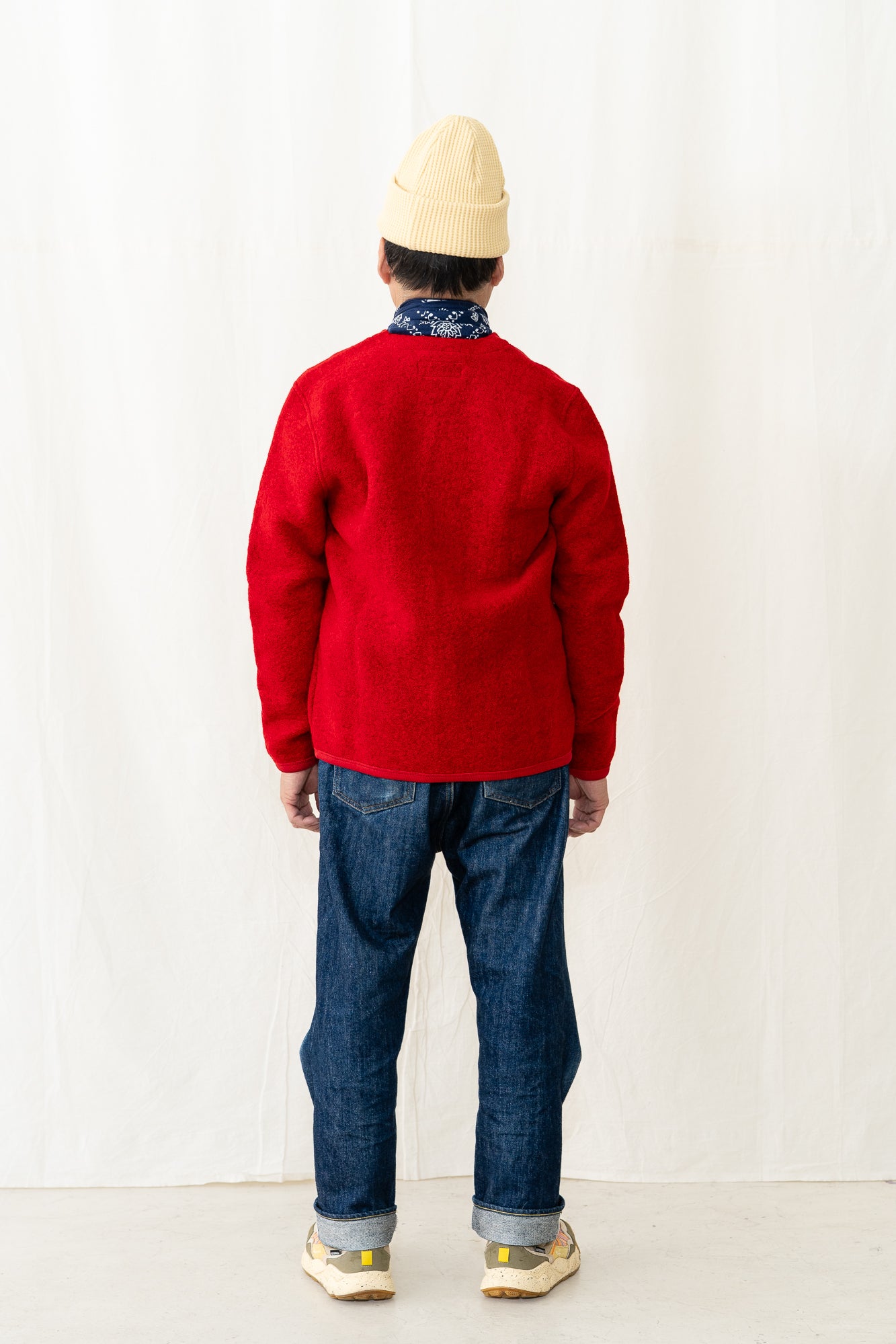 Universal Works Fleece Cardigan in Scarlet