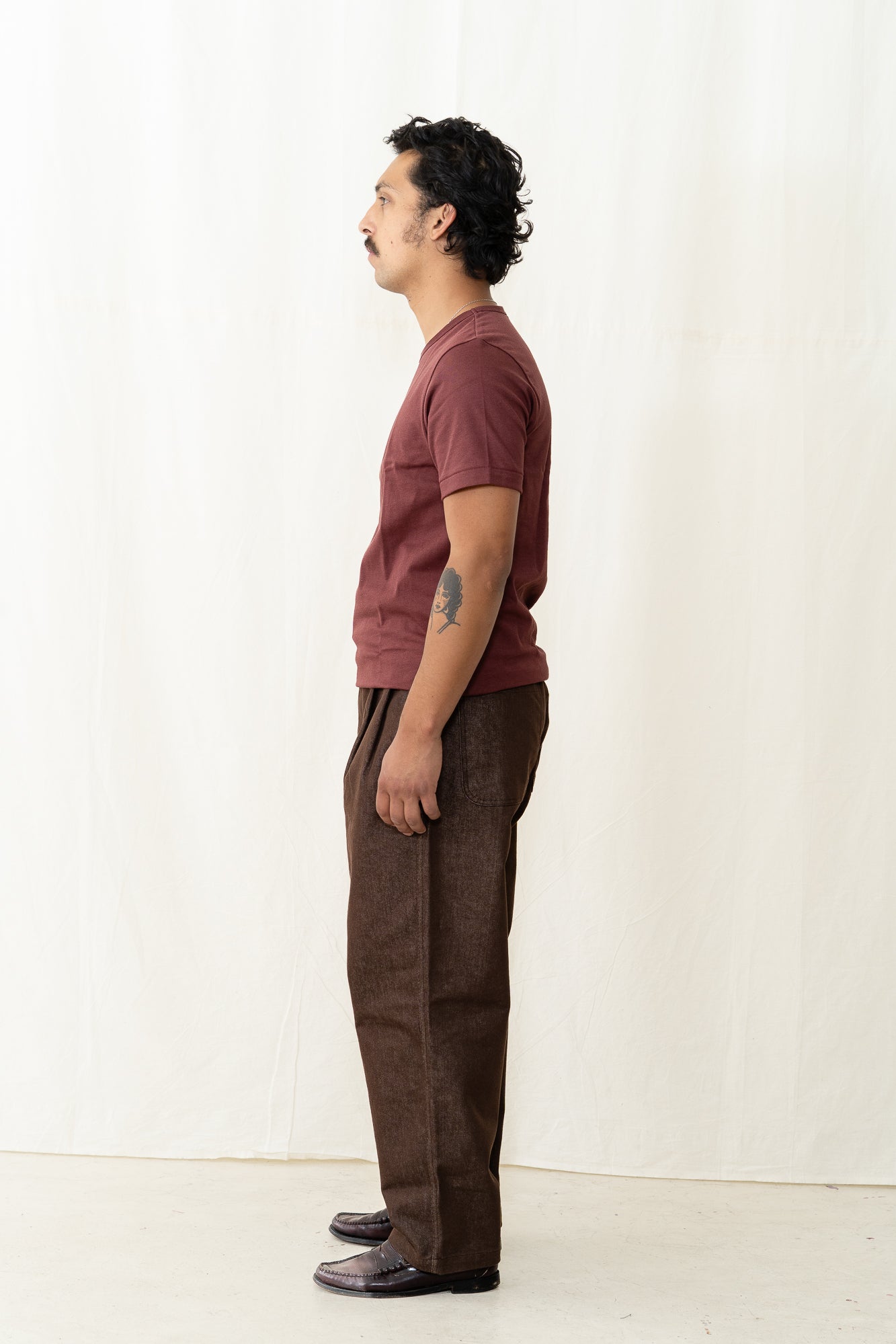 Merz b. Schwanen 2M15 T-Shirt in Burgundy
