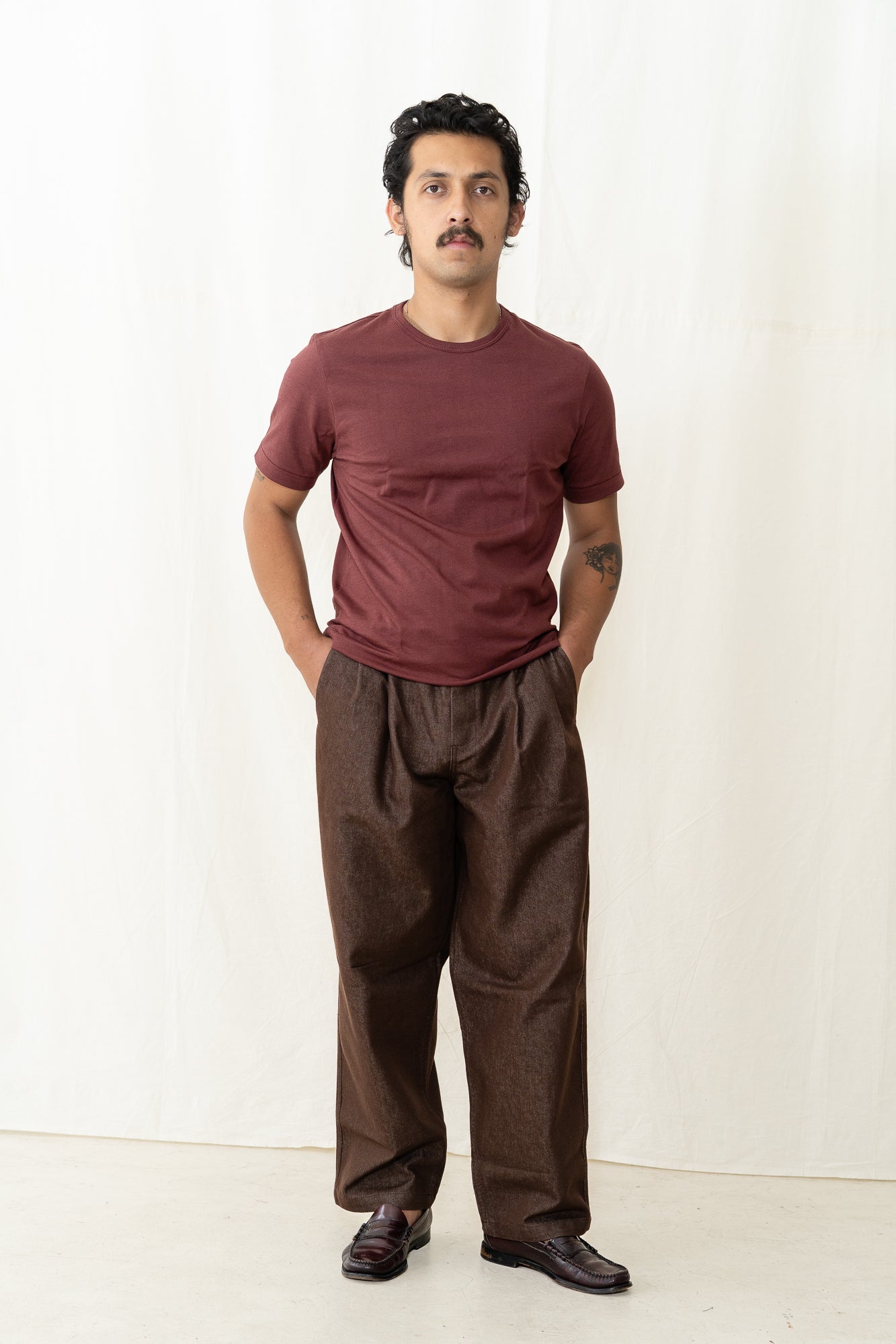 Merz b. Schwanen 2M15 T-Shirt in Burgundy