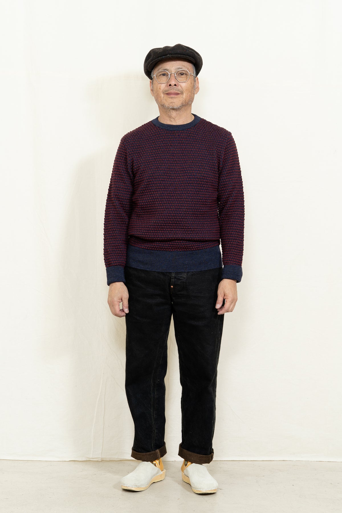 GRP TEC2BIC L/S Crewneck in Blue/Bordeaux