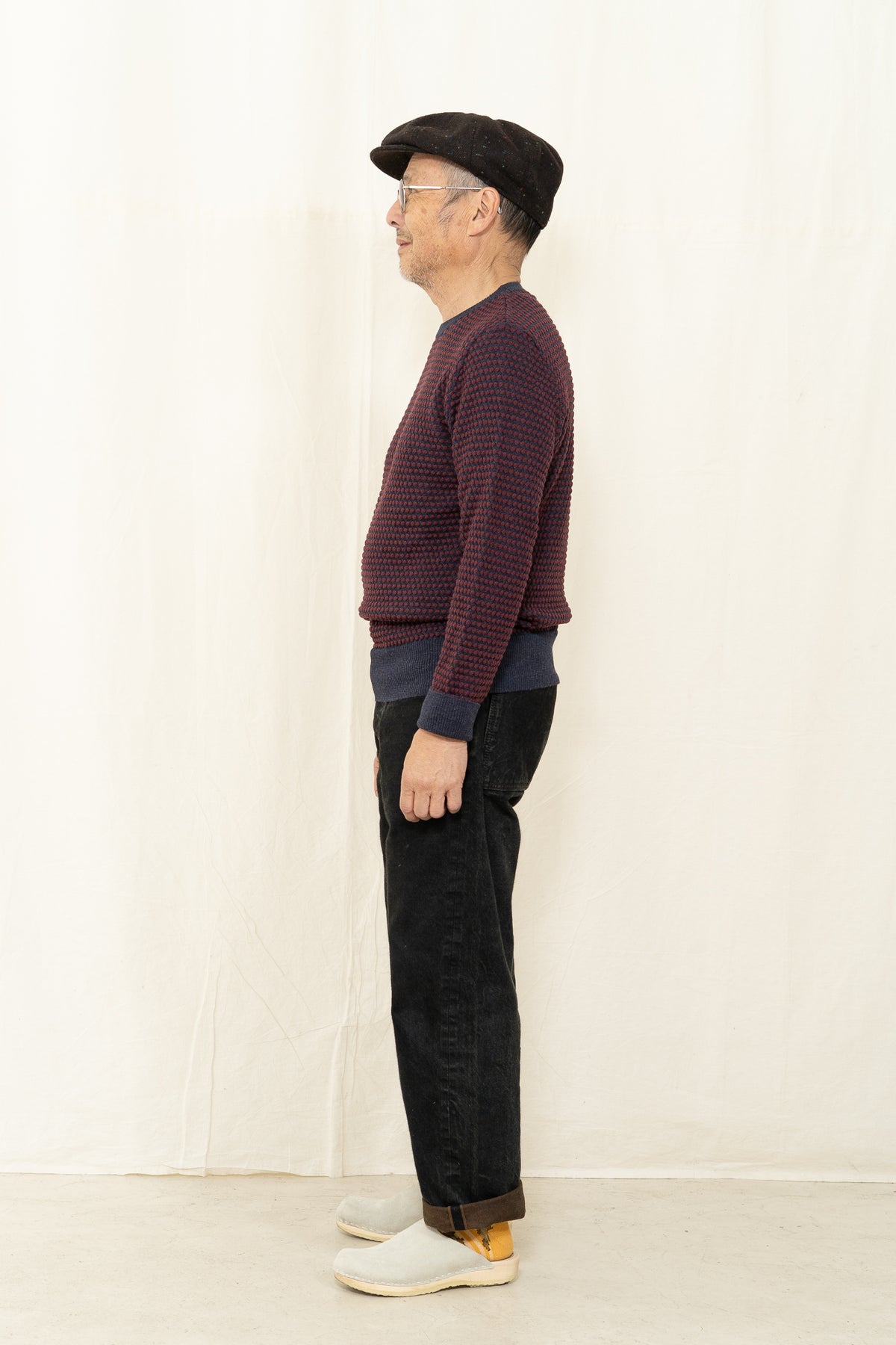 GRP TEC2BIC L/S Crewneck in Blue/Bordeaux
