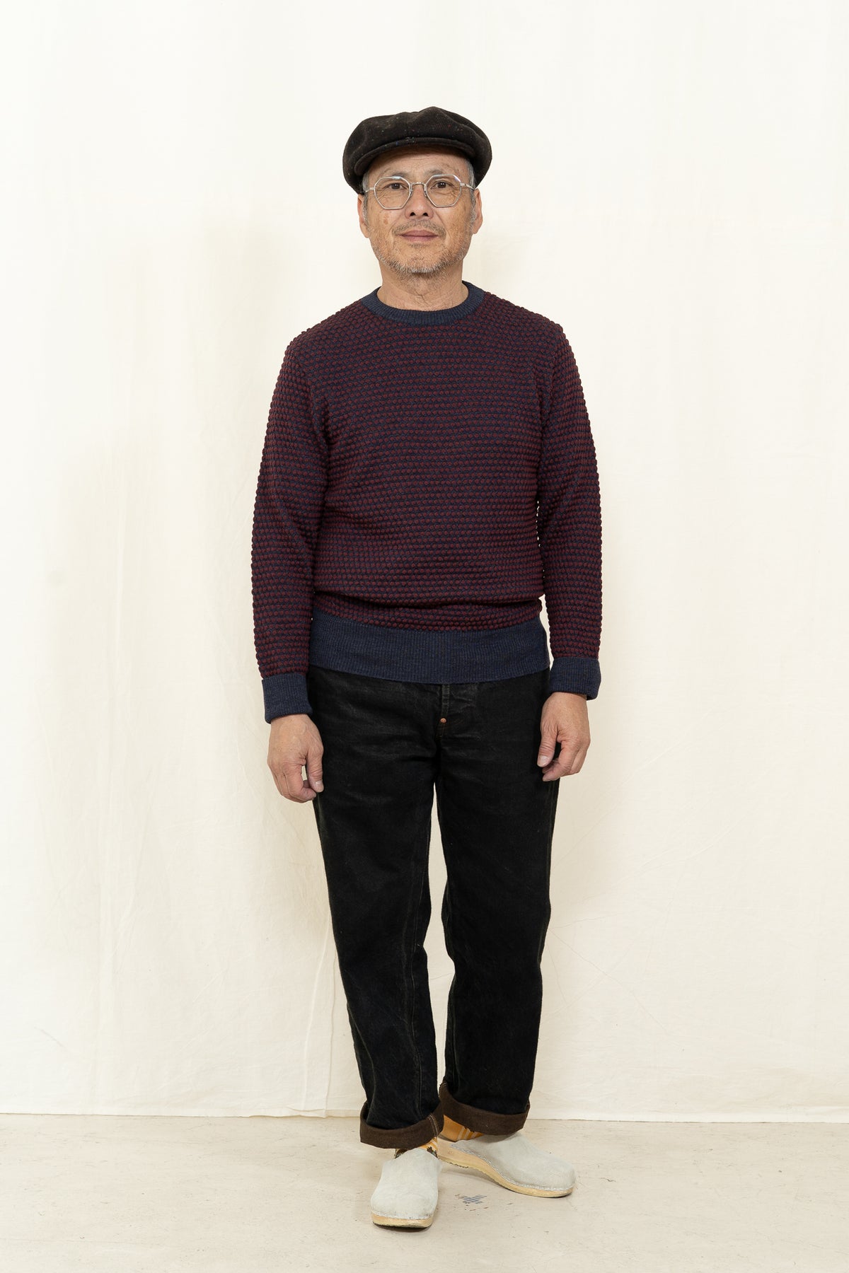 GRP TEC2BIC L/S Crewneck in Blue/Bordeaux