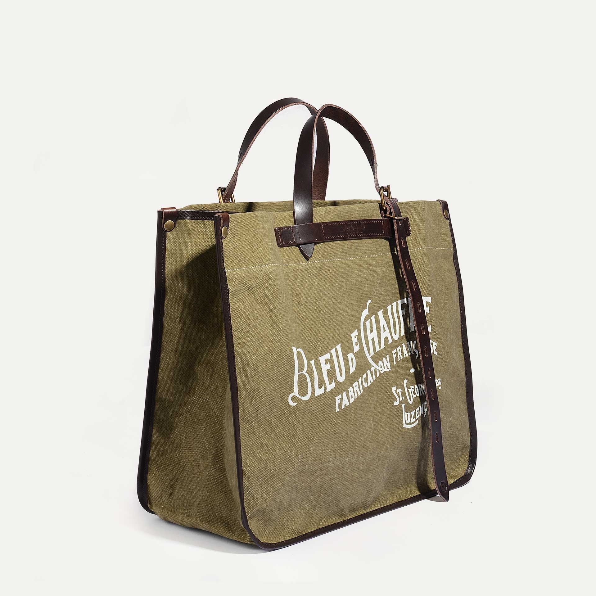 Bleu de Chauffe Bazar Tote Bag in khaki stonewash