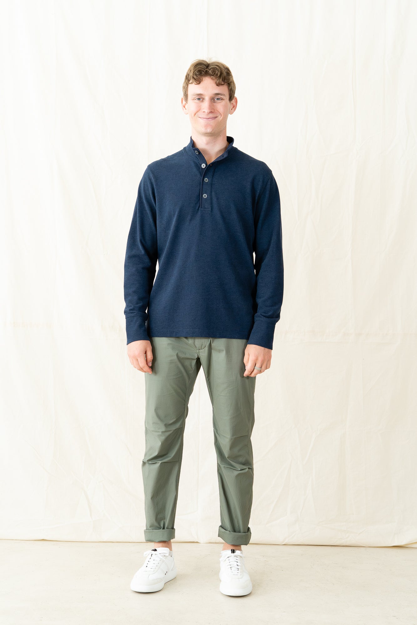 Relwen Pique Button Mock