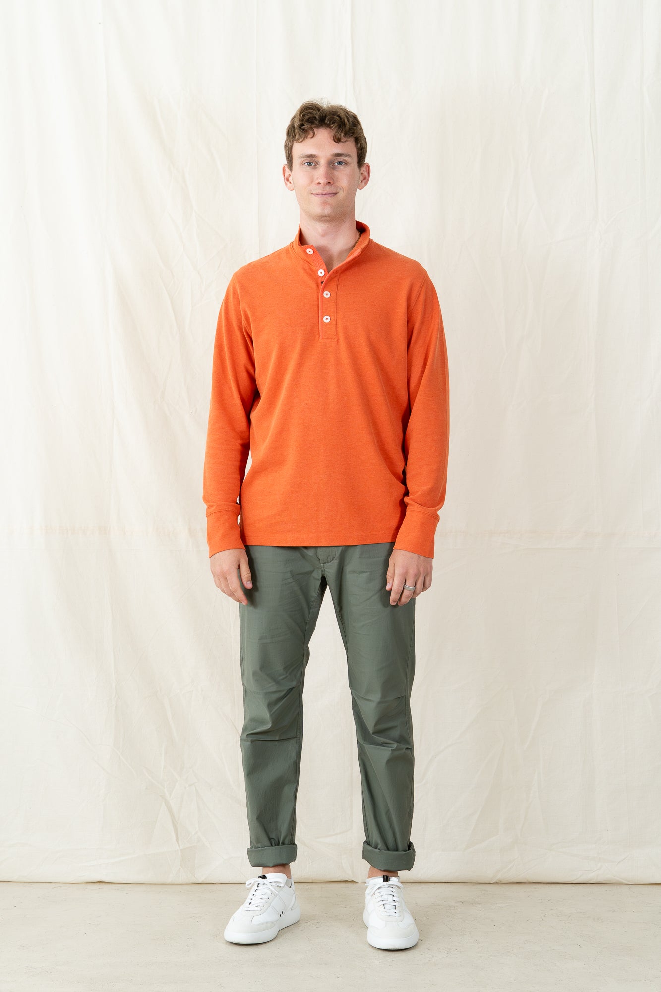 Relwen Pique Button Mock