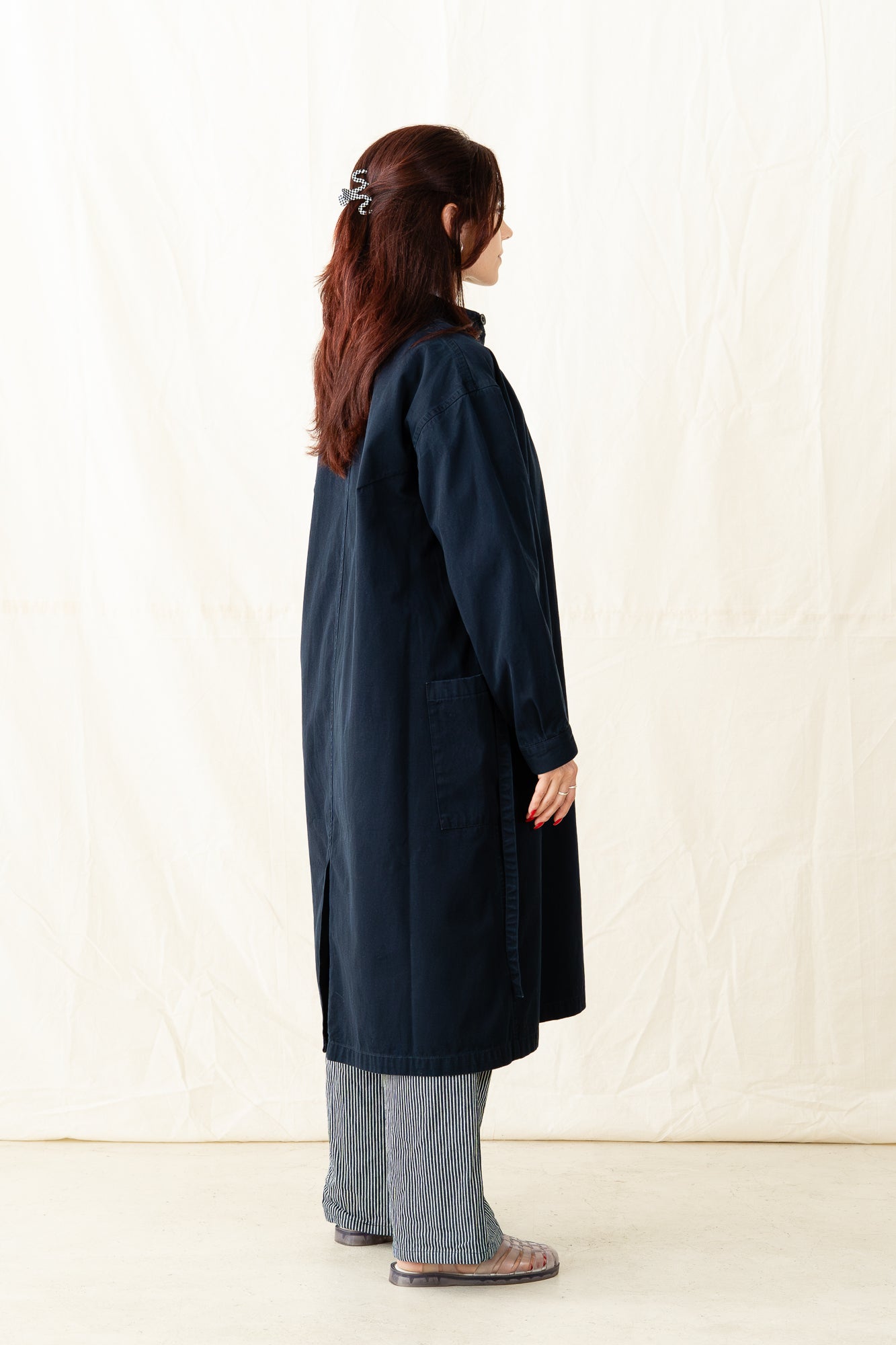 Chimala Women's Band Collar Shop Coat