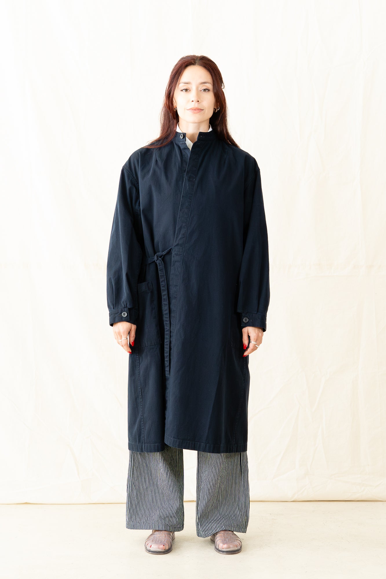 Chimala Women's Band Collar Shop Coat