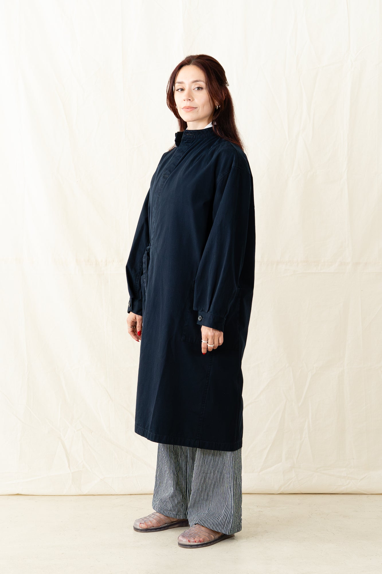 Chimala Women's Band Collar Shop Coat