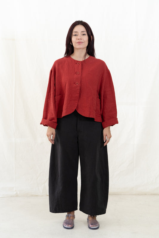 SARAHWEAR Plain Linen Jacket