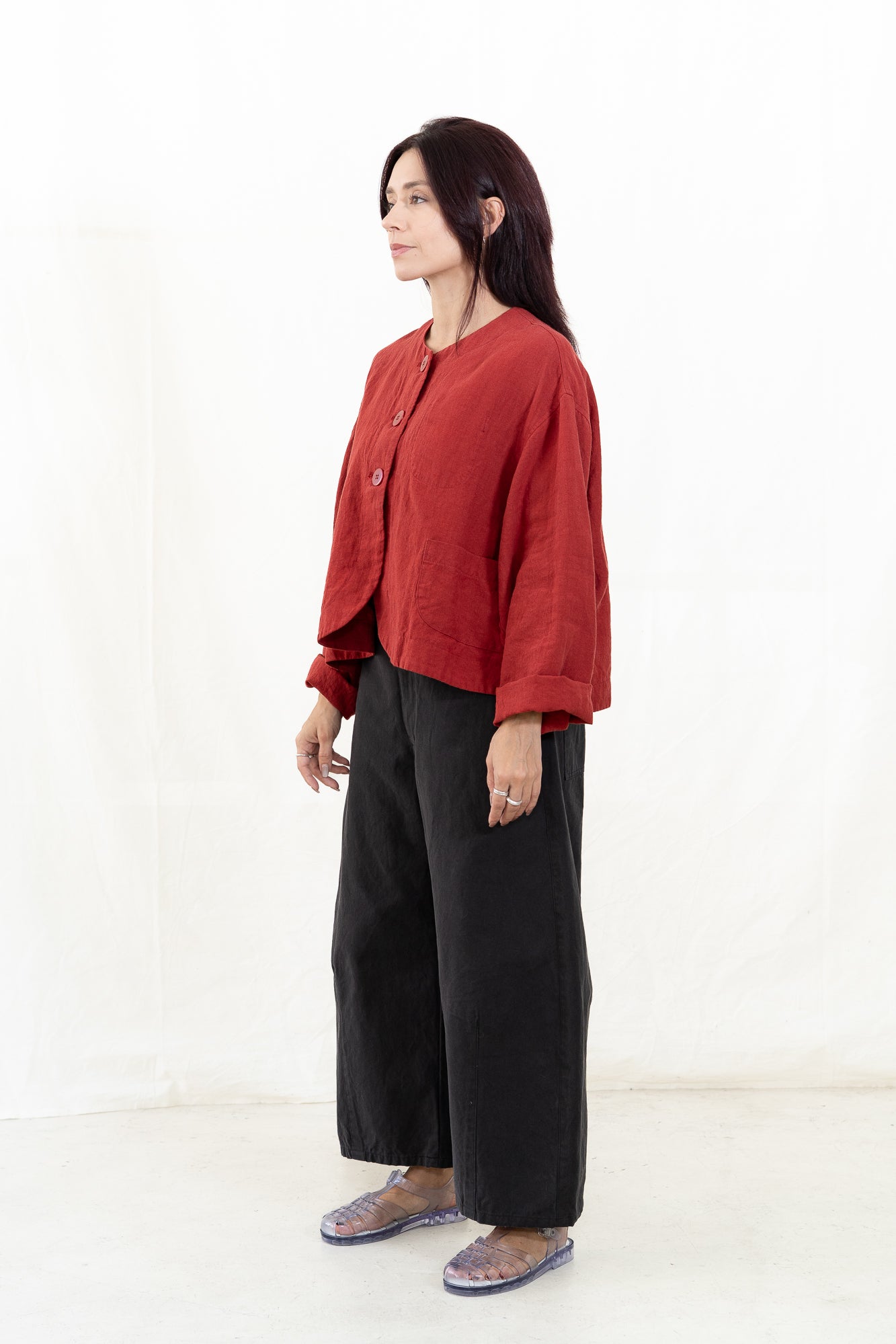 SARAHWEAR Plain Linen Jacket