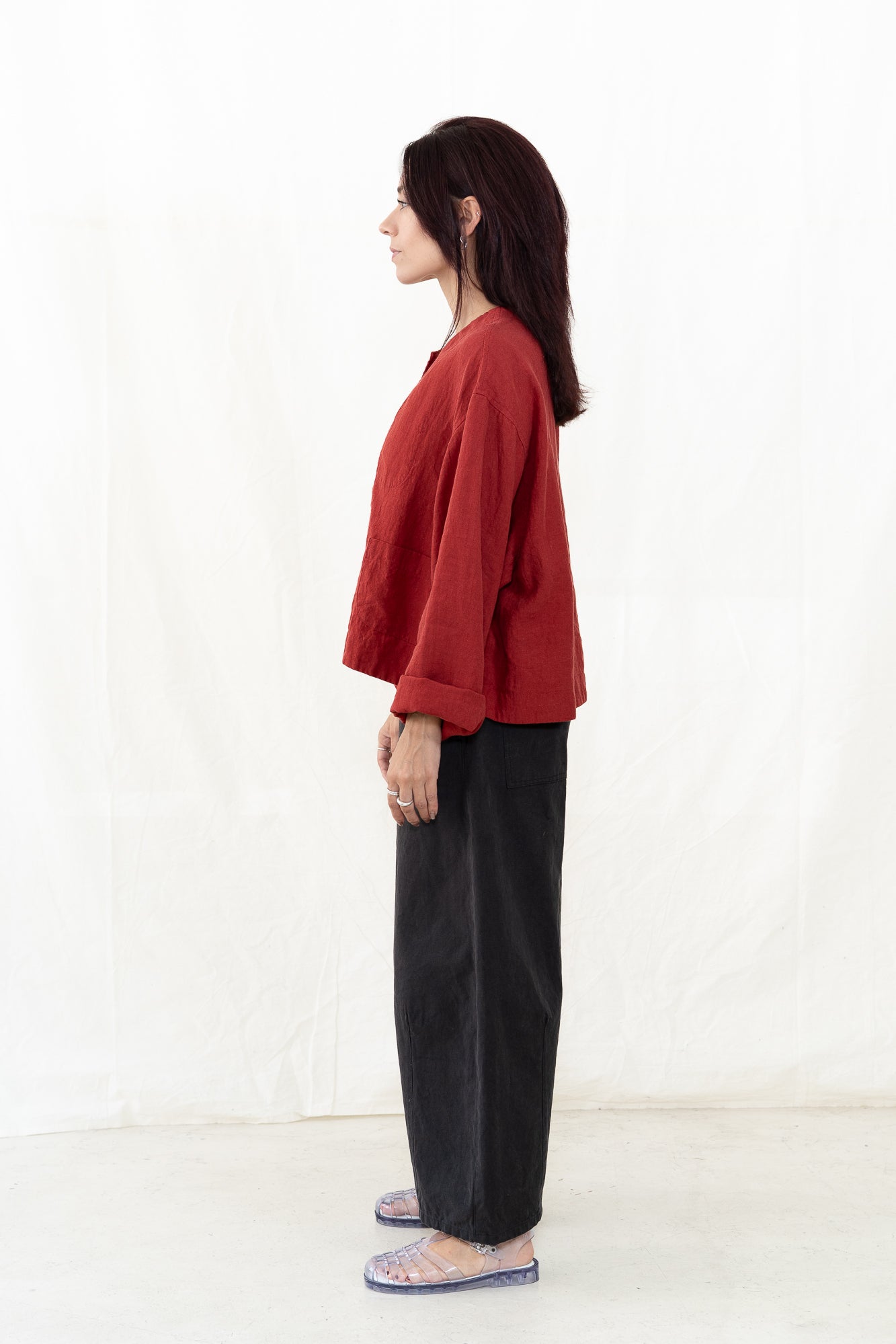 SARAHWEAR Plain Linen Jacket