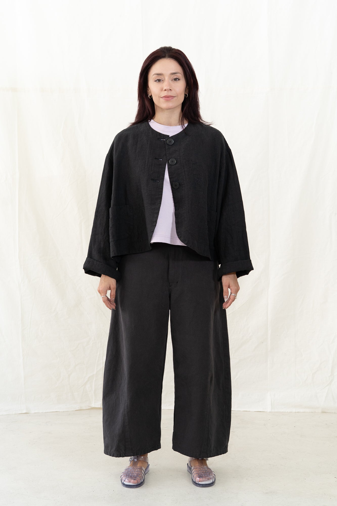 SARAHWEAR Plain Linen Jacket