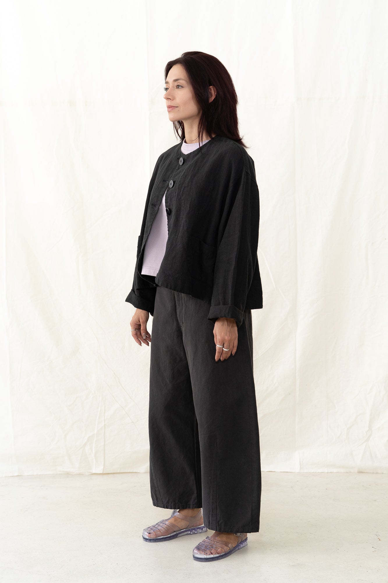 SARAHWEAR Plain Linen Jacket