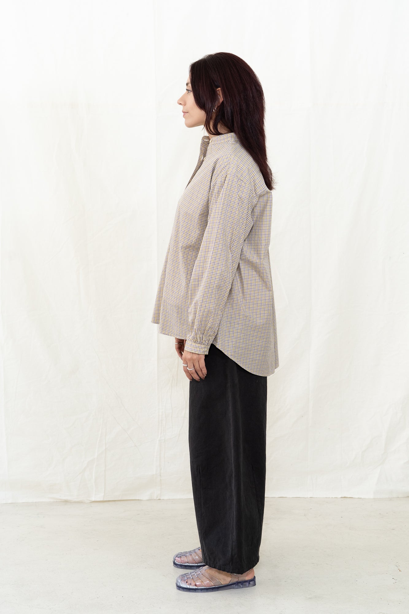 SARAHWEAR Beige Poplin Check Shirt