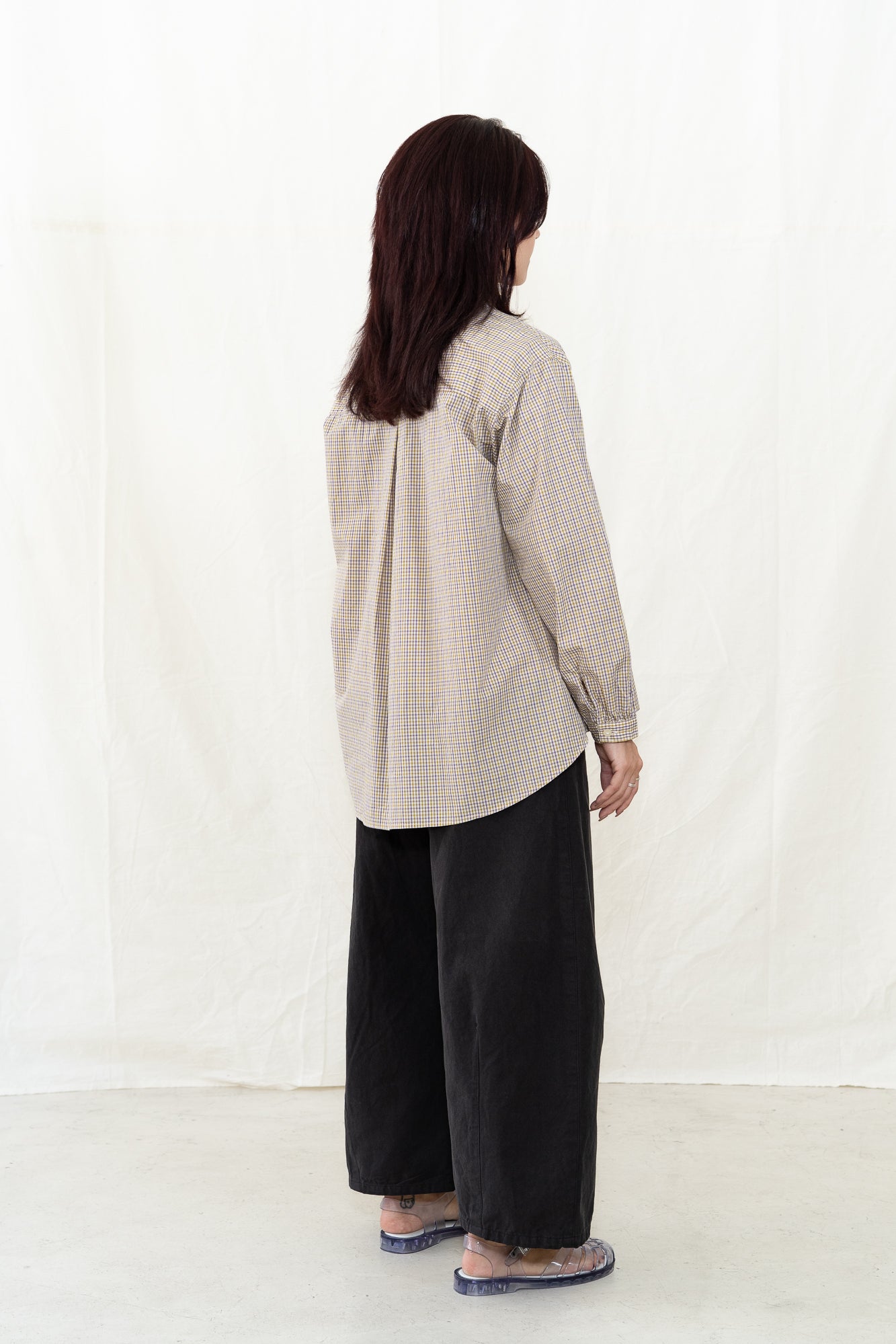 SARAHWEAR Beige Poplin Check Shirt