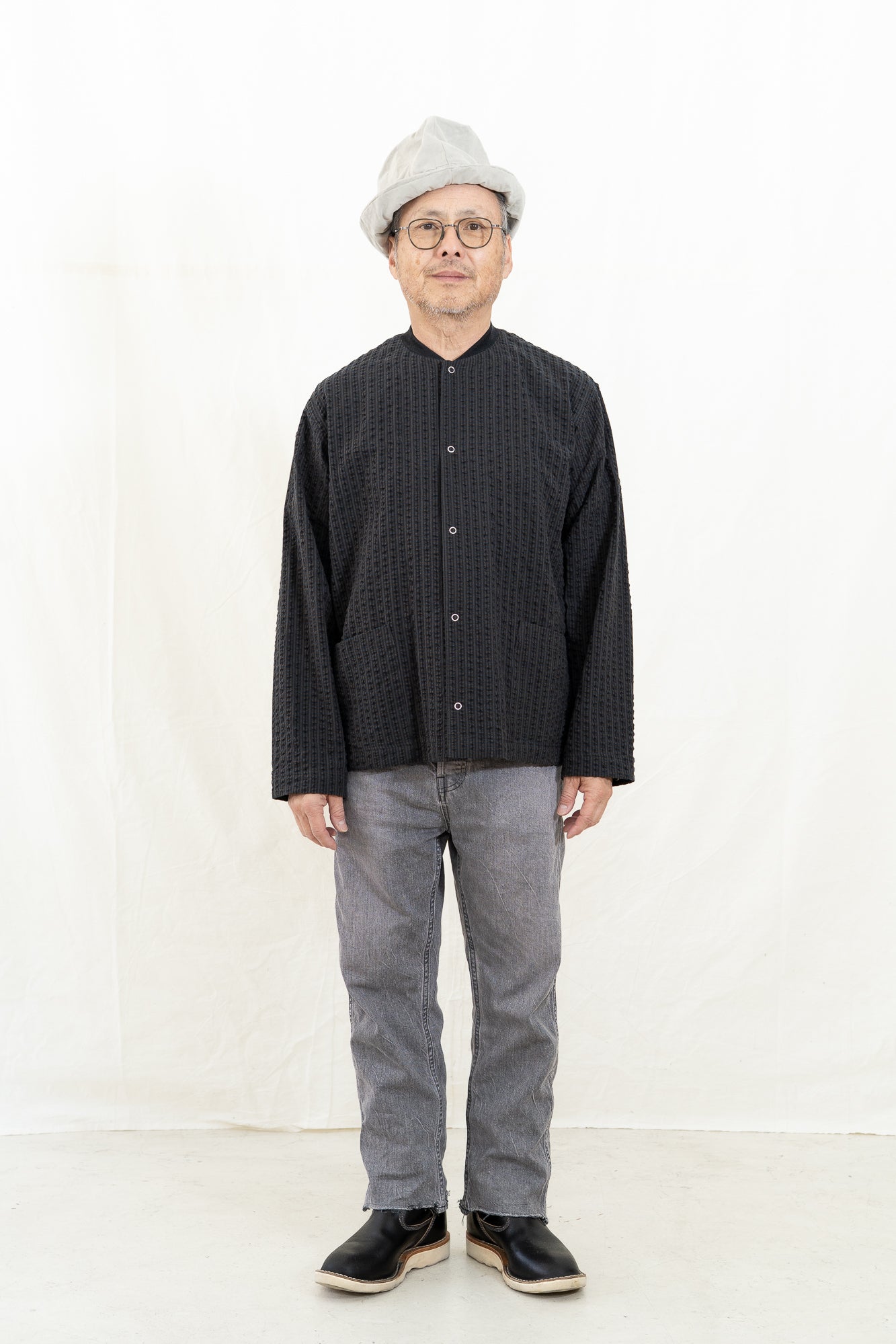 Chimala Gingham Check Rib Collar Shirt