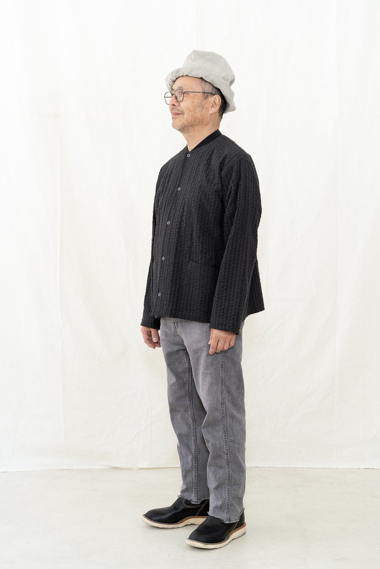 Chimala Gingham Check Rib Collar Shirt