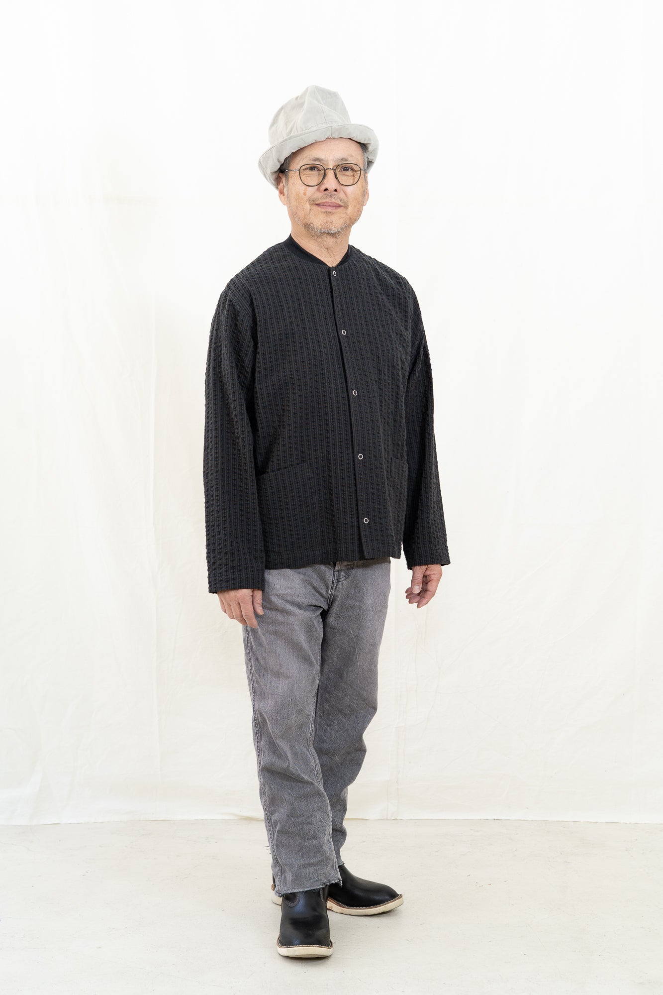 Chimala Gingham Check Rib Collar Shirt