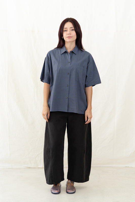 SARAHWEAR Ellen Poplin Blue Check Shirt