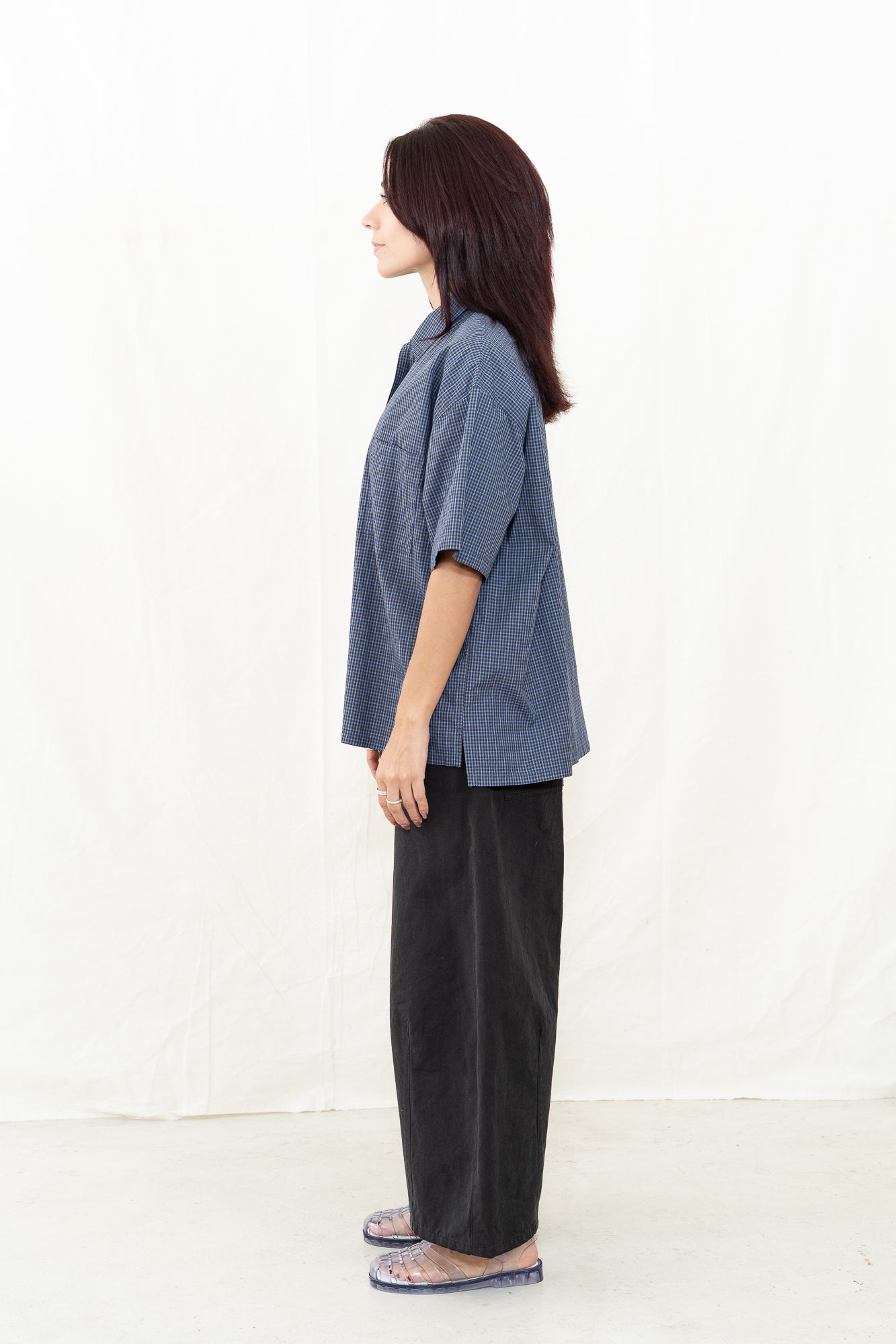 SARAHWEAR Ellen Poplin Blue Check Shirt