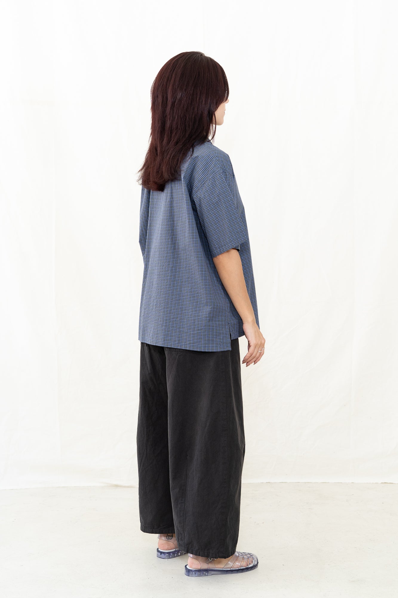 SARAHWEAR Ellen Poplin Blue Check Shirt