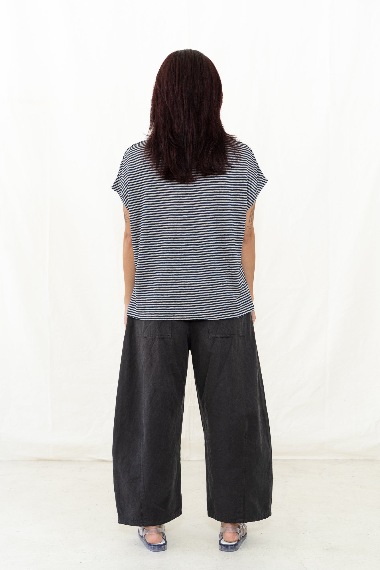 SARAHWEAR Laetitia Navy Stripe Jersey Shirt