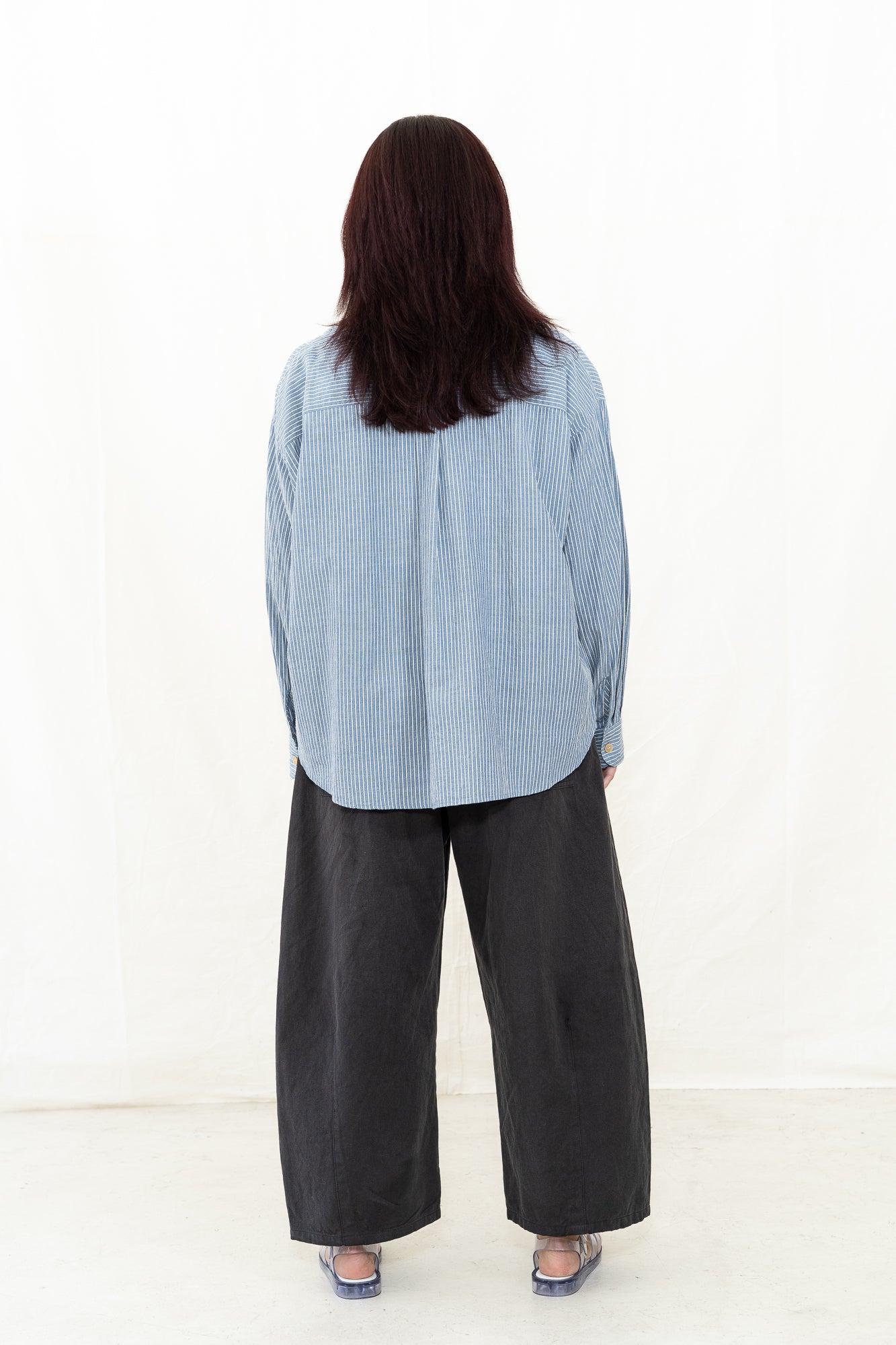 SARAHWEAR Barista Shirt Blue Dobby Stripe