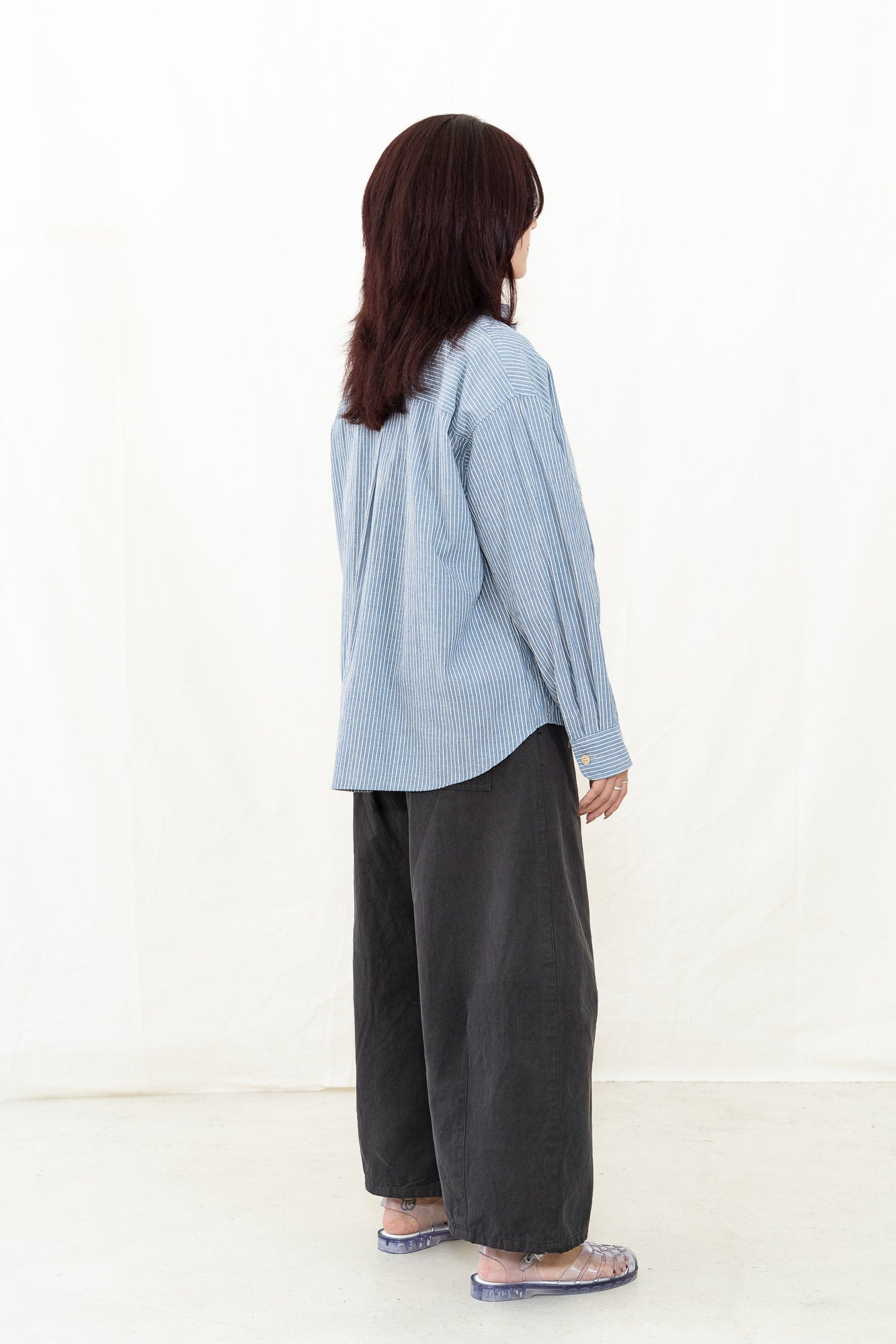 SARAHWEAR Barista Shirt Blue Dobby Stripe