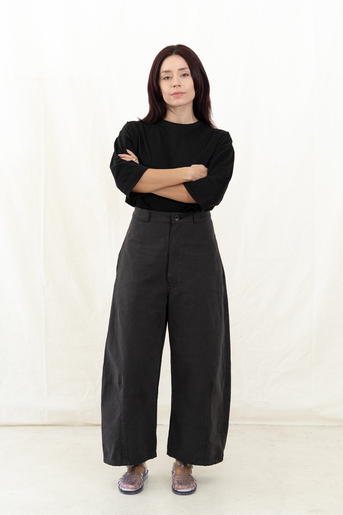 SARAHWEAR Black Canvas Tulip Pant